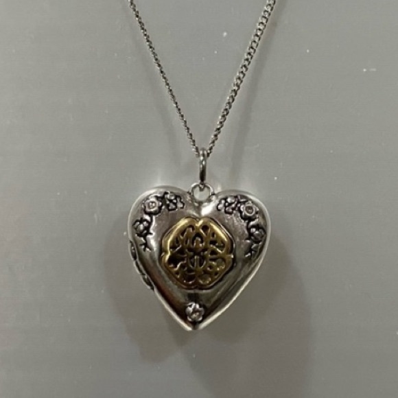 Alexander McQueen Jewelry - Alexander McQueen Silver and Gold Heart Locket Pendant Necklace